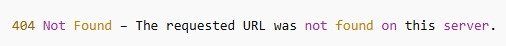 404 Errors